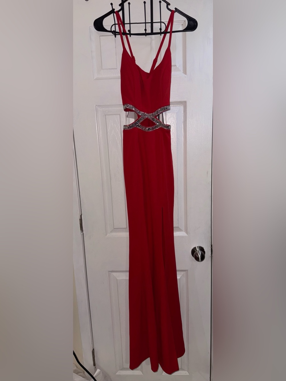 Speechless Women’s Red Embellished Cutout Formal Dress Size 1 NWT